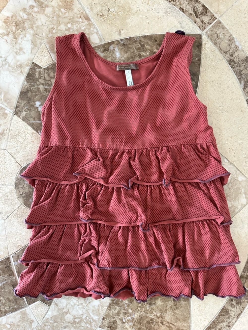 Matilda Jane Ruffled Sleeveless Layered Lizzy Tank Top - Rusty Color